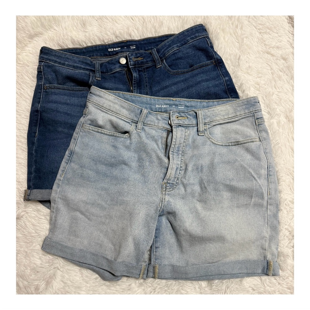 🤍 Bundle of Old Navy Women's Jean Shorts - Dark and Light Blue || Size 12
